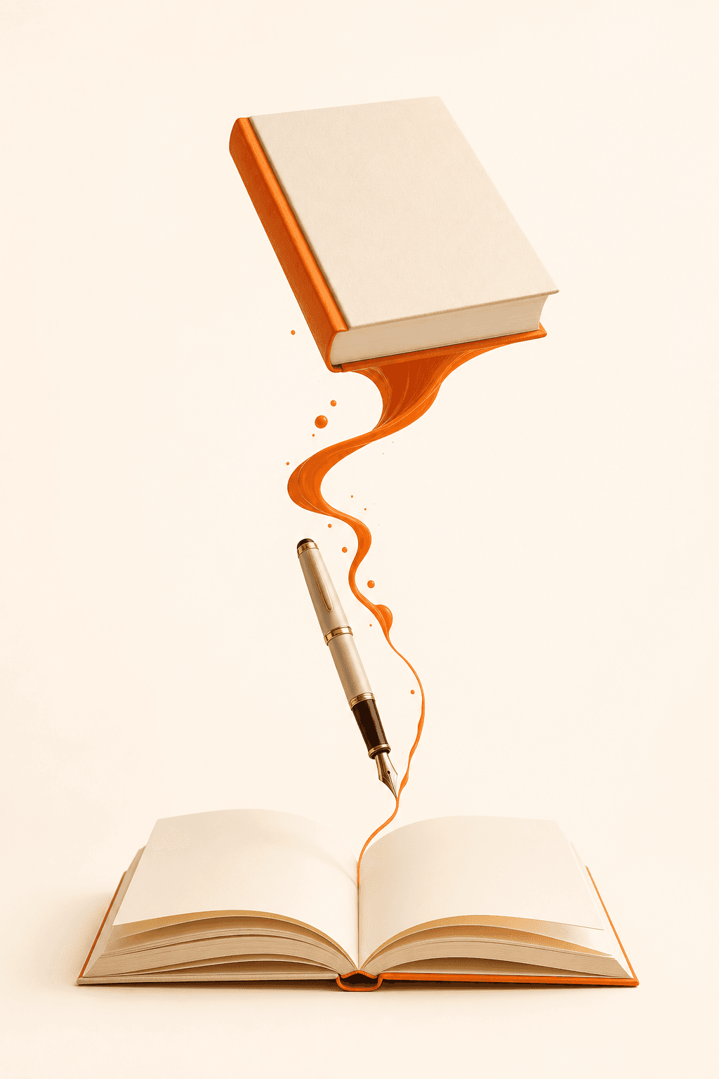 Magic Writer: livro, caneta e tinta laranja